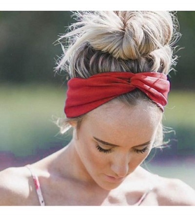 Headbands Turban Headbands for Women Twisted Boho Headwrap Yoga Workout Sport Thick Head Bands(4 pack) - D-4 pcs - C918UURE4T...