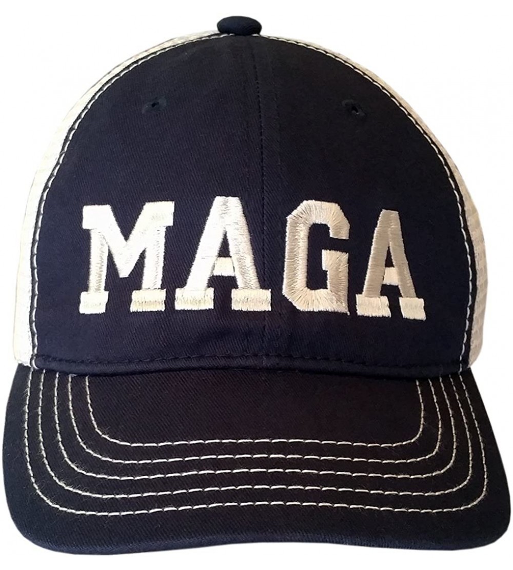 Baseball Caps MAGA Hat - Trump Cap - Navy-stonemesh/Maga-white - C2180L9IG0D $20.41