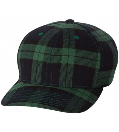 Baseball Caps Men's Cotton Tartan Plaid Stretch Fit Baseball Hat - Black_green - C811SN60G31 $29.55