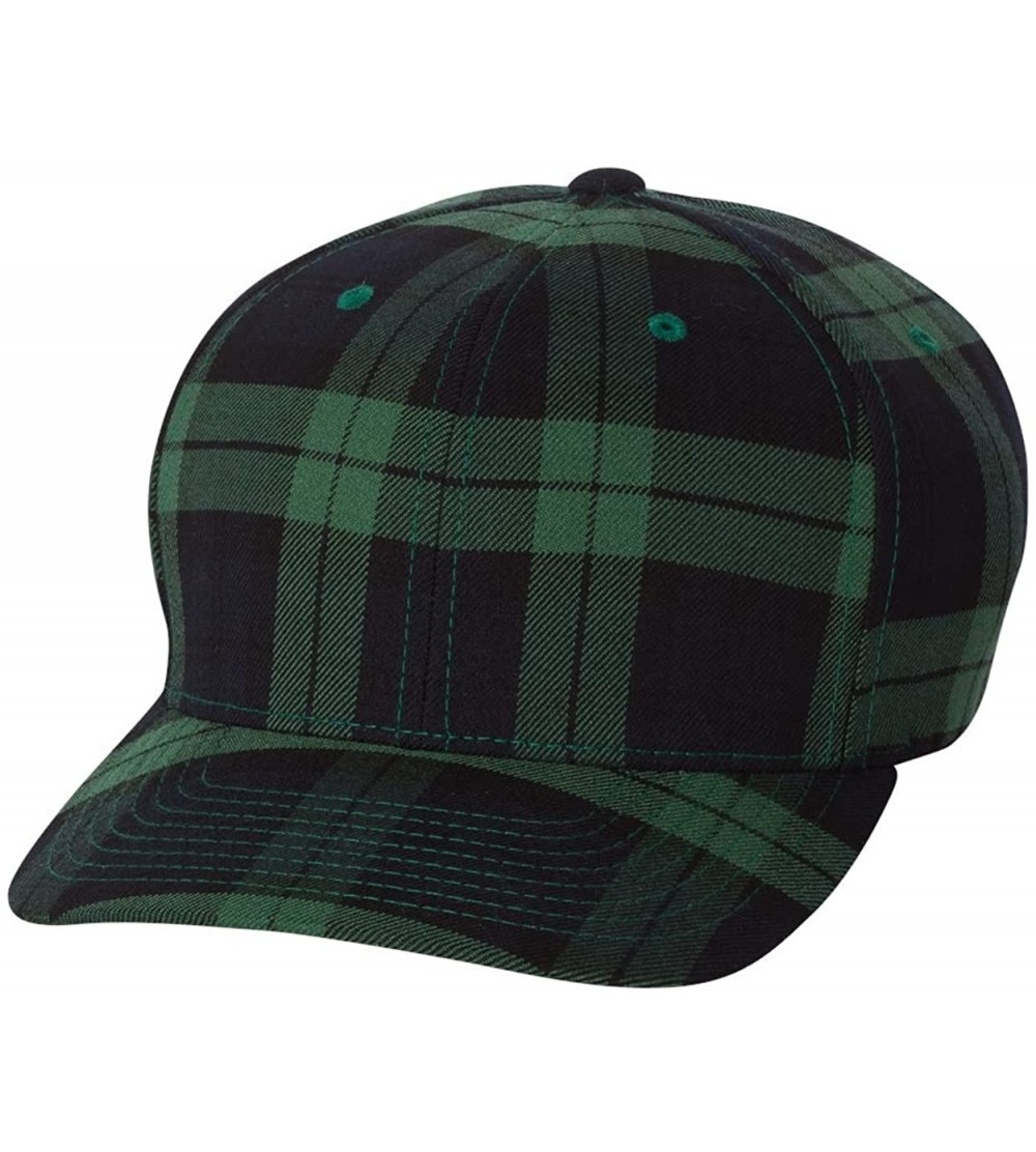 Baseball Caps Men's Cotton Tartan Plaid Stretch Fit Baseball Hat - Black_green - C811SN60G31 $18.66