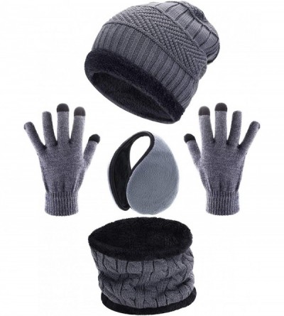 Skullies & Beanies 5 Pieces Winter Ski Warm Set- Include Winter Knitted Hat Neck Warmer Outdoor Warmer Gloves Ear Warmer - Gr...