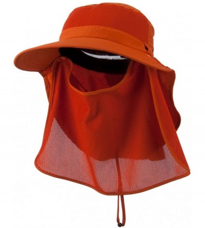 Sun Hats UV 50+ Talson Large Bill Flap Hat with Detachable Inner Flap - Orange - C511FITPMDZ $30.41
