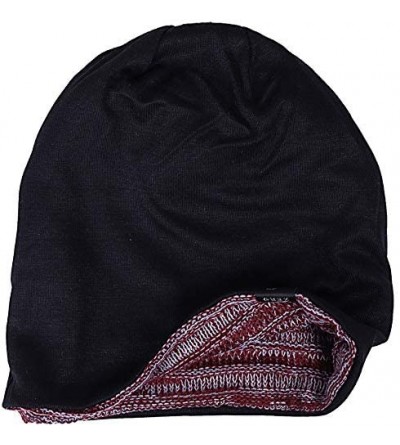 Skullies & Beanies Mens Slouchy Long Oversized Beanie Knit Cap for Summer Winter B08 - B50010-claret With Grey - C618MDGR640 ...