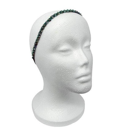 Headbands Jewel Macrame Stretchy Headband Accessory - Teal/Mint - C5188HZZIOA $9.28