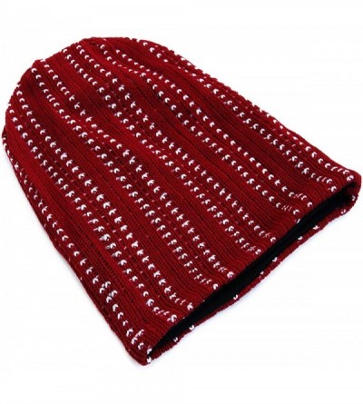 Skullies & Beanies Unisex Adult Winter Warm Slouch Beanie Long Baggy Skull Cap Stretchy Knit Hat Oversized - Red - CQ1291DC00...