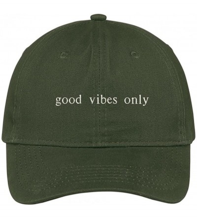 Baseball Caps Good Vibes Only Embroidered 100% Cotton Adjustable Cap - Hunter - CT12N35VNQY $35.99