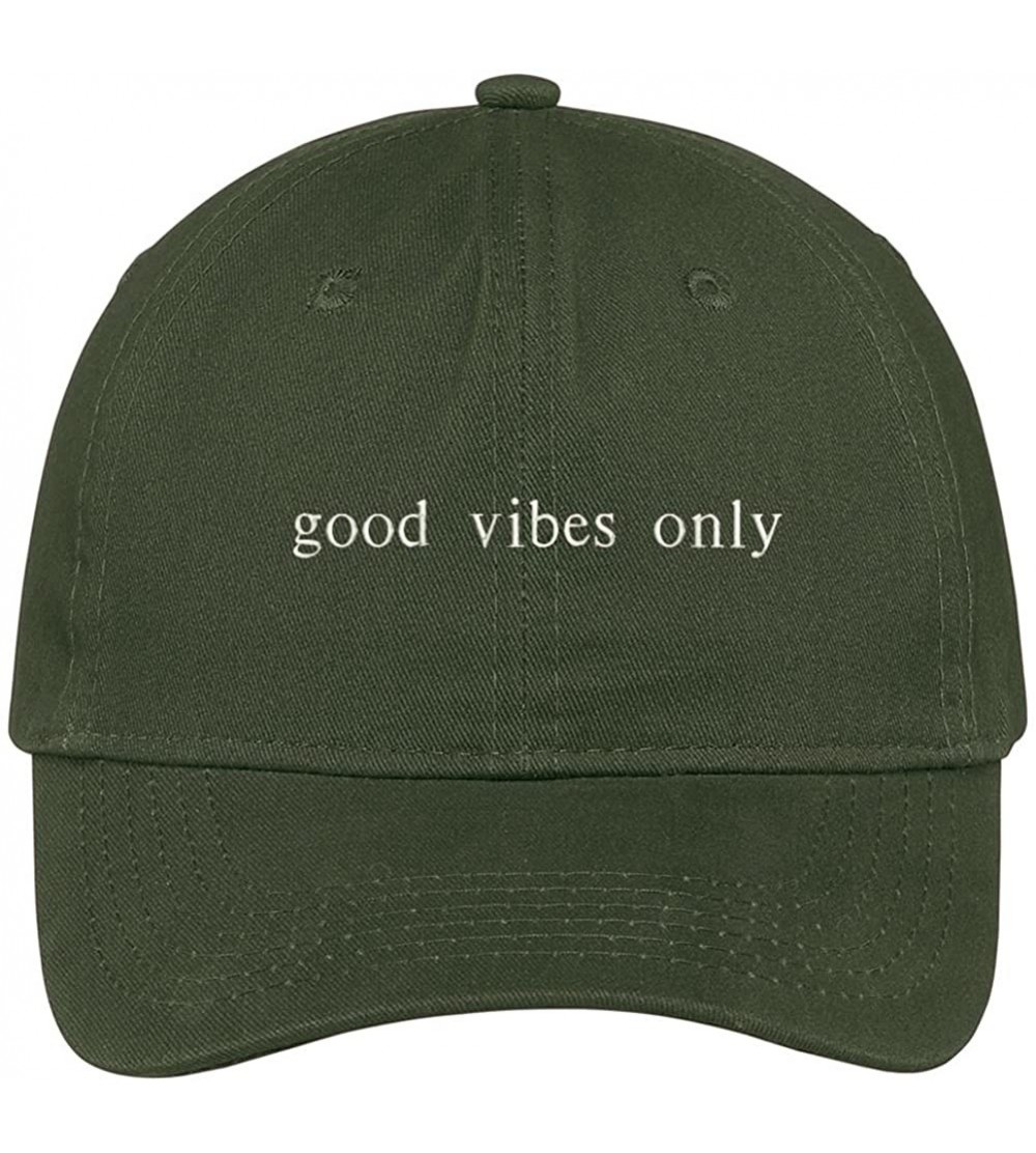 Baseball Caps Good Vibes Only Embroidered 100% Cotton Adjustable Cap - Hunter - CT12N35VNQY $22.22