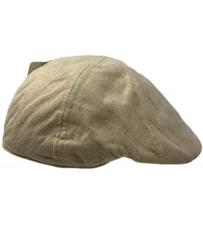 Newsboy Caps Women Men Unisex Suede Duckbill Ivy Hat Cap with Elastic Band at The Back - Tan - CH18Q72HM7O $29.53