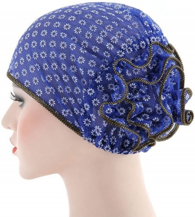 Skullies & Beanies Islamic Muslim Hijab Cap Women Flower Turban Hat Cotton Headwrap Scarf - Light Purple - CY18DL498E7 $10.30
