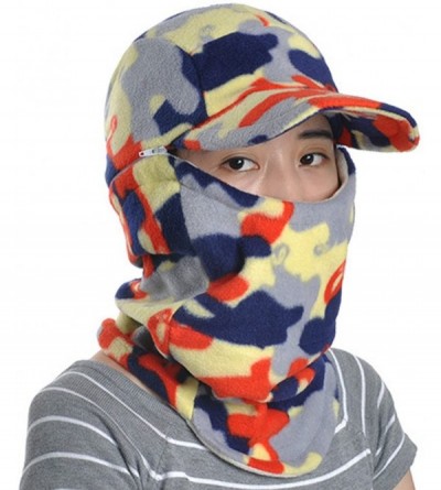 Balaclavas Masked Scarf Fleece Cap Hat Warm Windproof Balaclava for Women Men Winter - A08-camo Orange Yellow - CD120SO5ZXV $...