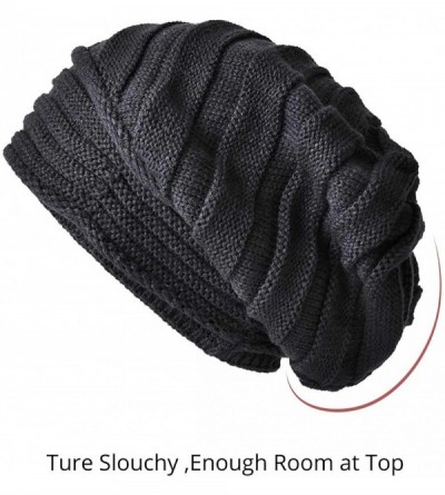 Skullies & Beanies Knit Slouchy Beanie Hats for Women Oversized Warm Winter Hats Baggy Ski Cap - Camel - CU18WXN7OXQ $9.91