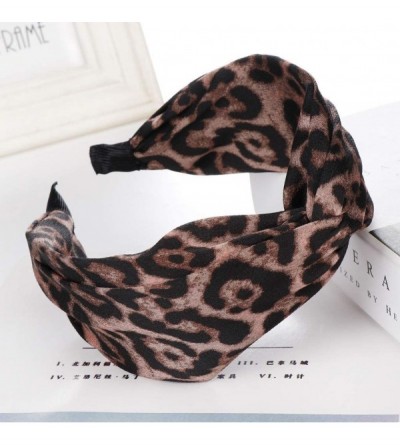 Headbands Leopard Printed Twist Knot Hairband Women Hair Head Hoop Girls Hair Headband - Coffee - CX18U2Y6E93 $15.31