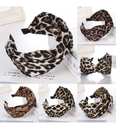 Headbands Leopard Printed Twist Knot Hairband Women Hair Head Hoop Girls Hair Headband - Coffee - CX18U2Y6E93 $15.31