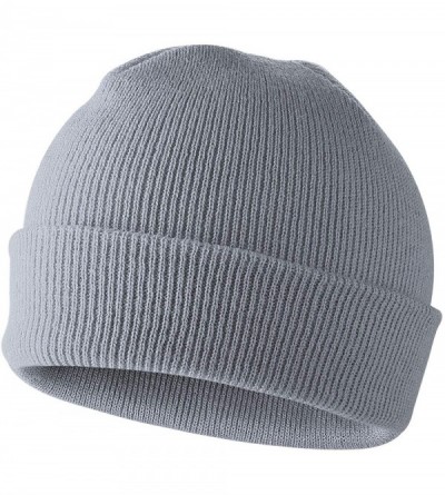 Skullies & Beanies 50% Wool Short Knit Fisherman Beanie for Men Women Winter Cuffed Hats - 5-light Grey - CB18Z35226O $18.06