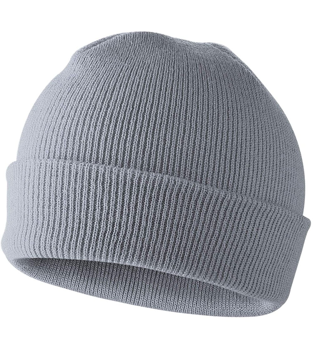 Skullies & Beanies 50% Wool Short Knit Fisherman Beanie for Men Women Winter Cuffed Hats - 5-light Grey - CB18Z35226O $9.90