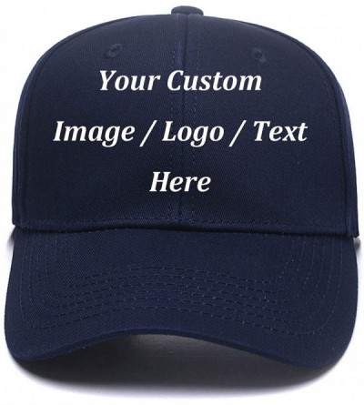 Baseball Caps Custom Baseball Hat-Snapback.Design Your Own Adjustable Metal Strap Dad Cap Visors - Navy Blue - C618KQGEG5K $2...