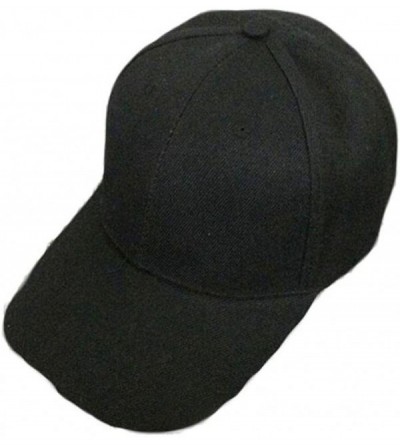 Baseball Caps Blank Hat Solid Color Adjustable Baseball Hat - Black - CS12F67GFB1 $10.86
