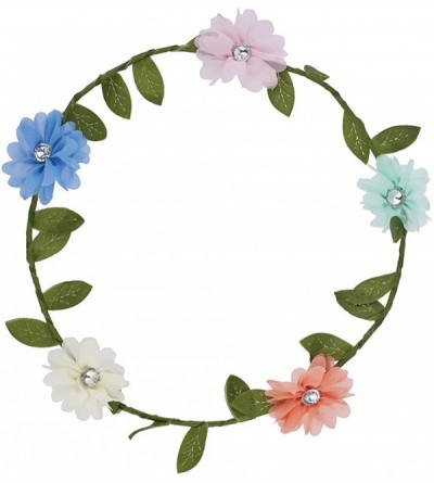 Headbands Bright Colorful Chiffon Flower Flower Crown Floral Headband - Pastel - C817YHQL0ZW $7.88