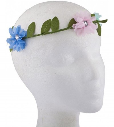 Headbands Bright Colorful Chiffon Flower Flower Crown Floral Headband - Pastel - C817YHQL0ZW $7.88