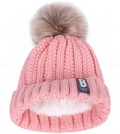 Skullies & Beanies Winter Pom Poms Ball Hat for Women Girl 's Knitted Cap Thick Skullies Beanies - 1 - CU18IS87OM0 $17.71