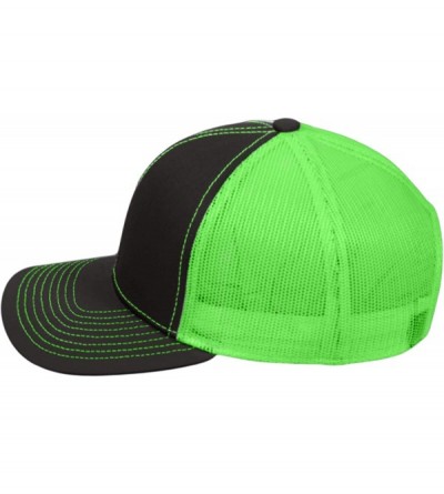Baseball Caps Custom Trucker Mesh Back Hat Embroidered Your Own Text Curved Bill Outdoorcap - Black/Neon Green - CJ18K5GXAAL ...