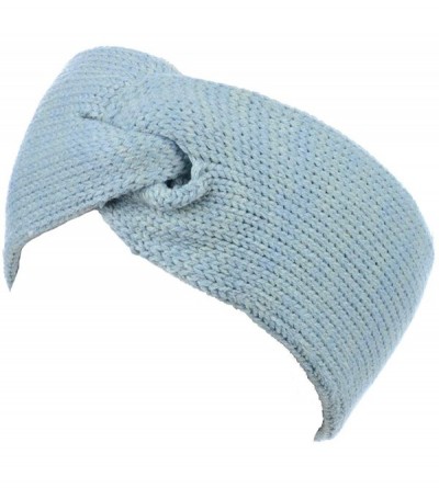 Cold Weather Headbands Women's Winter Chic Solid Knotted Crochet Knit Headband Turban Ear Warmer - Pastel Blue - CF18IM7RRZM ...
