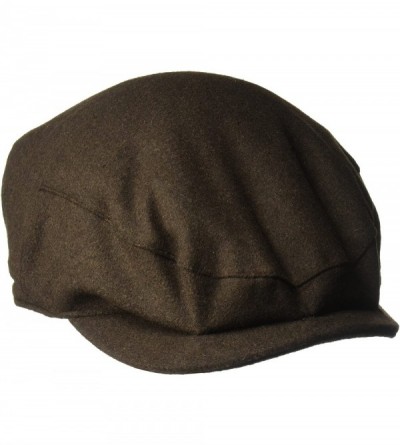 Newsboy Caps Men's Wool Melton Blend Ivy Hat with Satin Lining - Brown - CB117BDBE8X $46.47