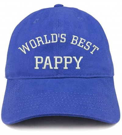 Baseball Caps World's Best Pappy Embroidered Soft Crown 100% Brushed Cotton Cap - Royal - CD17Z35ZAI3 $20.81