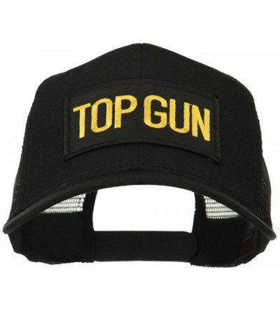 Baseball Caps Top Gun Military Patched Mesh Back Cap - Black - C011LUGVQ3P $21.63
