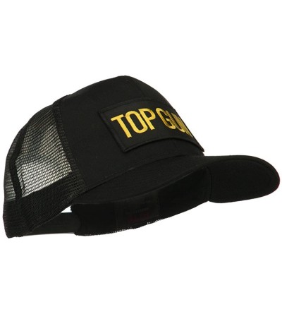 Baseball Caps Top Gun Military Patched Mesh Back Cap - Black - C011LUGVQ3P $21.63