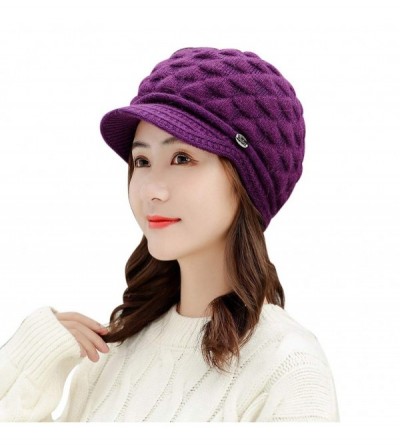 Skullies & Beanies Women Hat-Fashion Women Hats For Winter Beanies Knitted Hats Girls' Rabbit CapPurple) - ✪purple - CT1920N4...