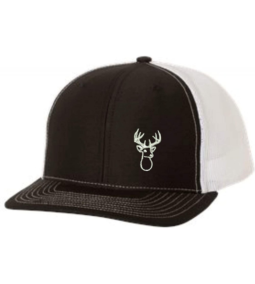 Baseball Caps Trucker Hat - Deer Hunting - Adjustable Snapback Men Women - Black/White - CL18IKEKEMK $22.88