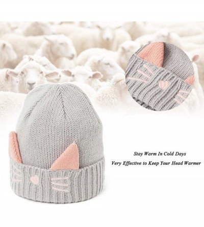 Skullies & Beanies Women's Hat Cat Ear Crochet Braided Knit Caps - Grey - C6189OCI955 $13.18