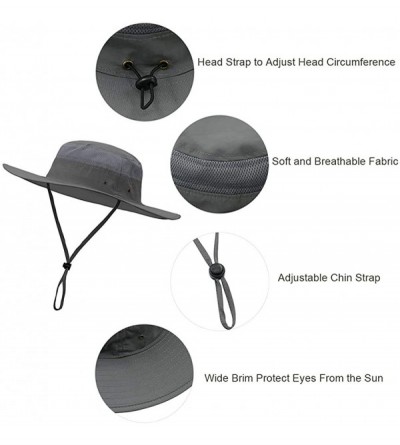 Sun Hats Fishing Hat for Men and Women UPF 50+ Sun Protection Wide Brim Bucket Hat Outdoor Sun Hat - Light Grey - CA1966Q84QN...