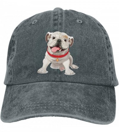 Baseball Caps English Bulldog Sports Denim Cap Adjustable Unisex Plain Baseball Cowboy Hat - Carbon Color - CC192780HO8 $10.54