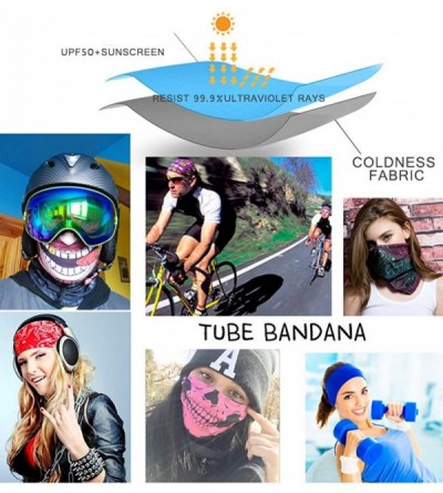 Balaclavas Bandanas Face Mask For Women/Men Ear Loops Cooling Face Scarf Reusable Washable - Black - CG19023KHXT $14.74