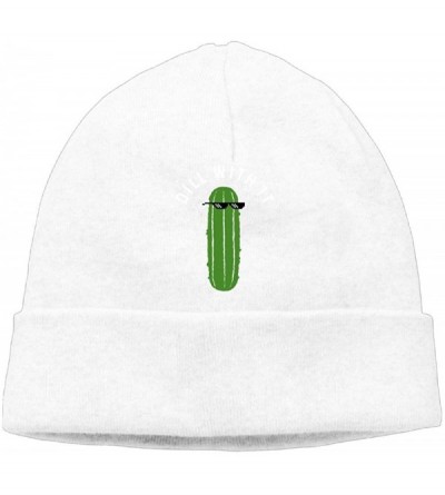 Skullies & Beanies Male Beanie Hat Winter Warm Cool Daily Cap Dill with It Pickles - White - C018H679S0Z $12.22
