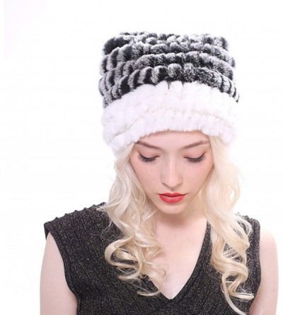 Skullies & Beanies Santa Hat for Adults Marry Christmas Beanie Winter Slouch Skull Rabbit Fur Hats with Pompom - Gray - CM18H...