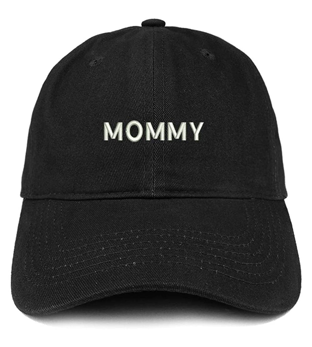Baseball Caps Mommy Embroidered Soft Crown 100% Brushed Cotton Cap - Black - CT17Z2Y757Y $15.63