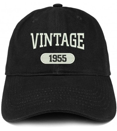 Baseball Caps Vintage 1955 Embroidered 65th Birthday Relaxed Fitting Cotton Cap - Black - C2180ZKOXA7 $37.47