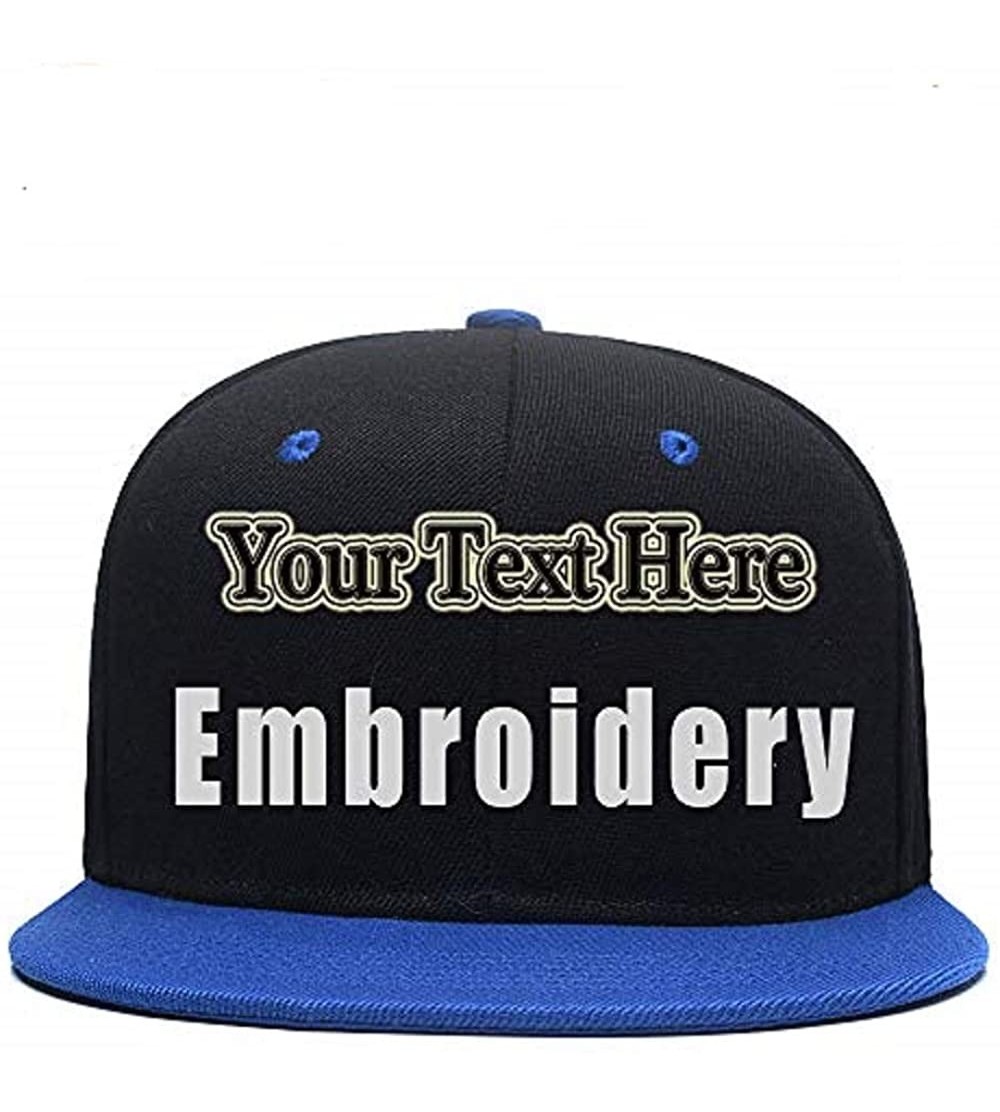 Baseball Caps Custom Embroidered Hat-Personalized Hat-Trucker Cap-Adjustable Dad Cap Add Text(Black) - Black Blue - CX18H2423...