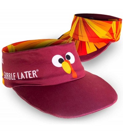 Visors Runners Lightweight Comfort Performance Visor - Run Now Gobble Later - One Size Fits Most - CP18YRKCZNZ $25.85