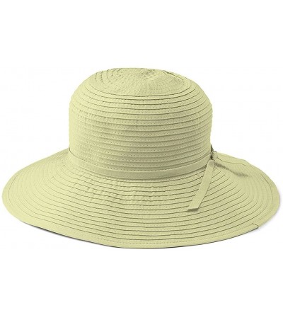 Sun Hats Women's Ribbon Medium Brim Floppy - Cream - CX118HQK9V1 $38.19