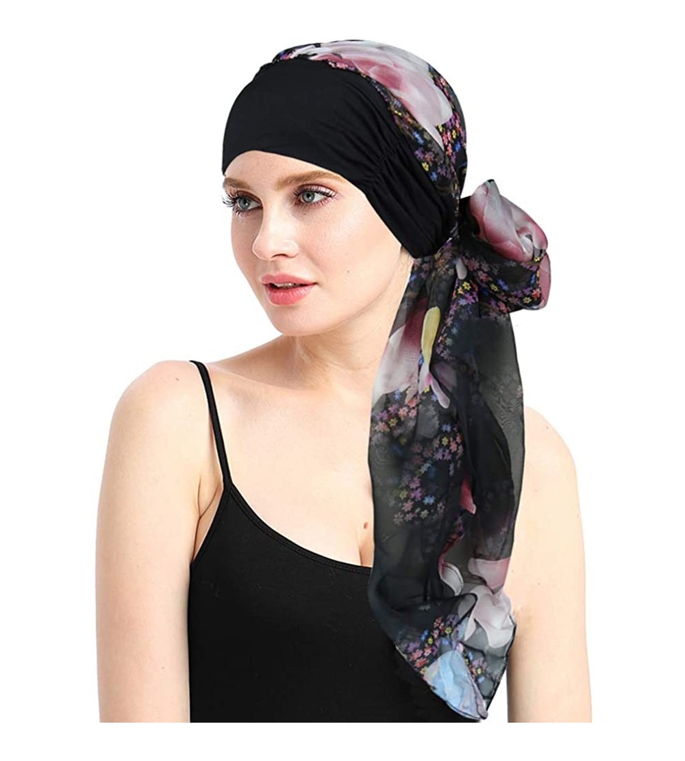 Skullies & Beanies Chemo Headwear Headwrap Scarf Cancer Caps Gifts for Hair Loss Women - Rainbow Star - CX18ELIX55N $13.80