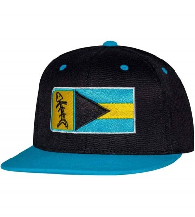 Baseball Caps Spearfishing Hat Bahamas Flag Cap - Black/Teal - C0195EZXHSH $46.33