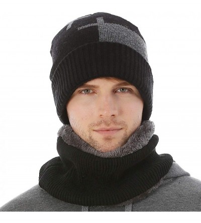 Skullies & Beanies Cuff Beanie Hat for Winter Men Cable Knit Cap - Black - CJ18KMHA7UN $19.14