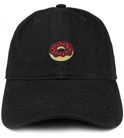 Baseball Caps Donut Embroidered Soft Crown 100% Brushed Cotton Cap - Black - CQ12NSF2DA3 $15.59