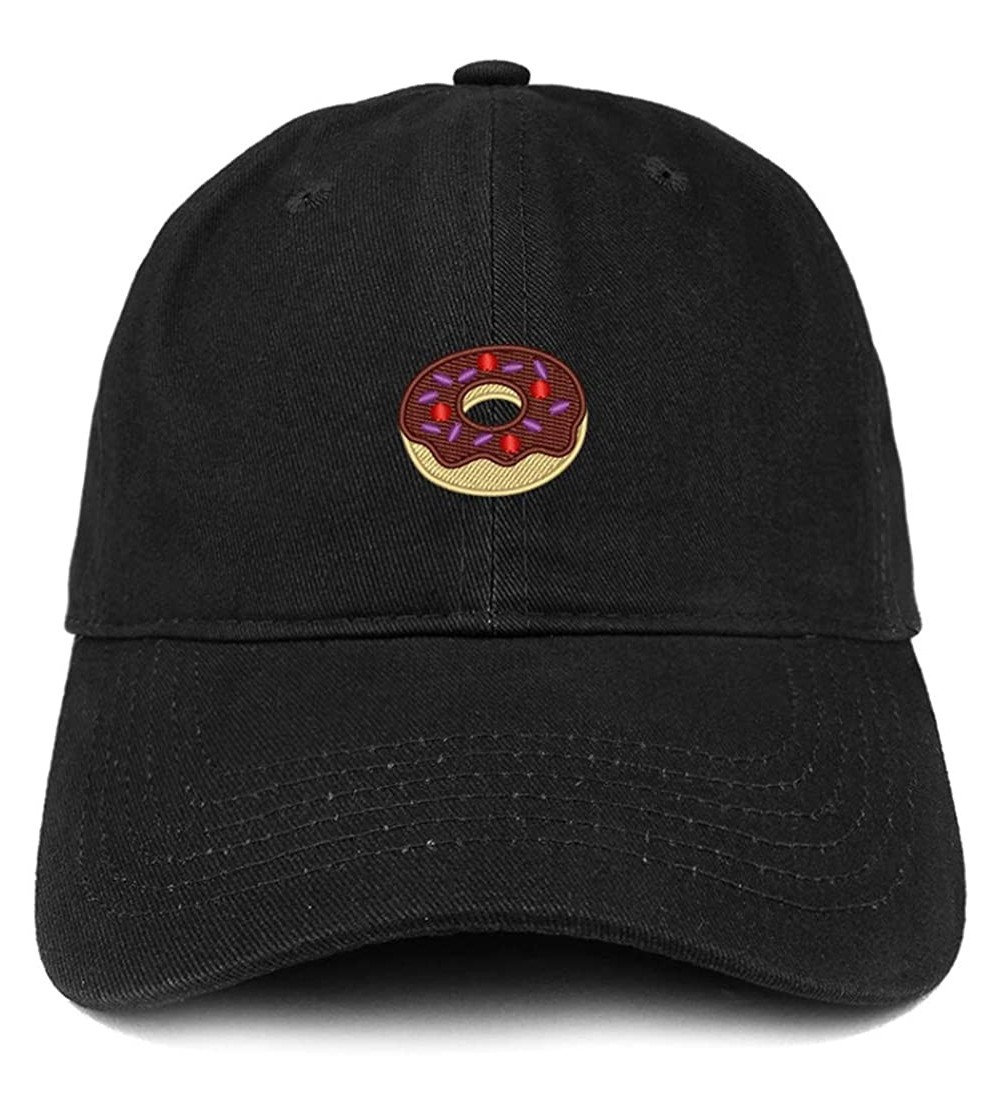 Baseball Caps Donut Embroidered Soft Crown 100% Brushed Cotton Cap - Black - CQ12NSF2DA3 $15.59