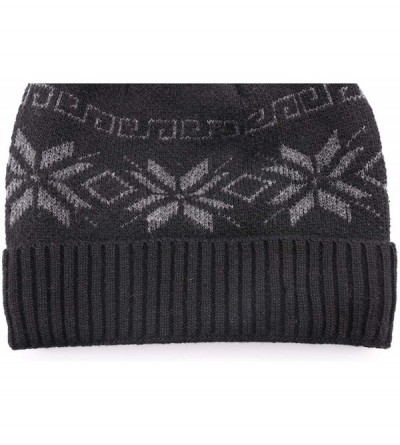 Skullies & Beanies Men's Winter Hat Warm Knitted Wool Thick Beanie Skull Cap for Men Women Gifts - Black - CQ192TLIH6O $11.25