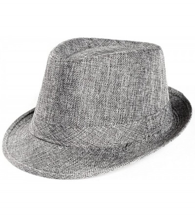 Sun Hats Sun Straw Hat- Summer Unisex Gangster Cap Big Wide Brim Beach Hat Foldable - Gray - CJ18DTK2ACT $6.63